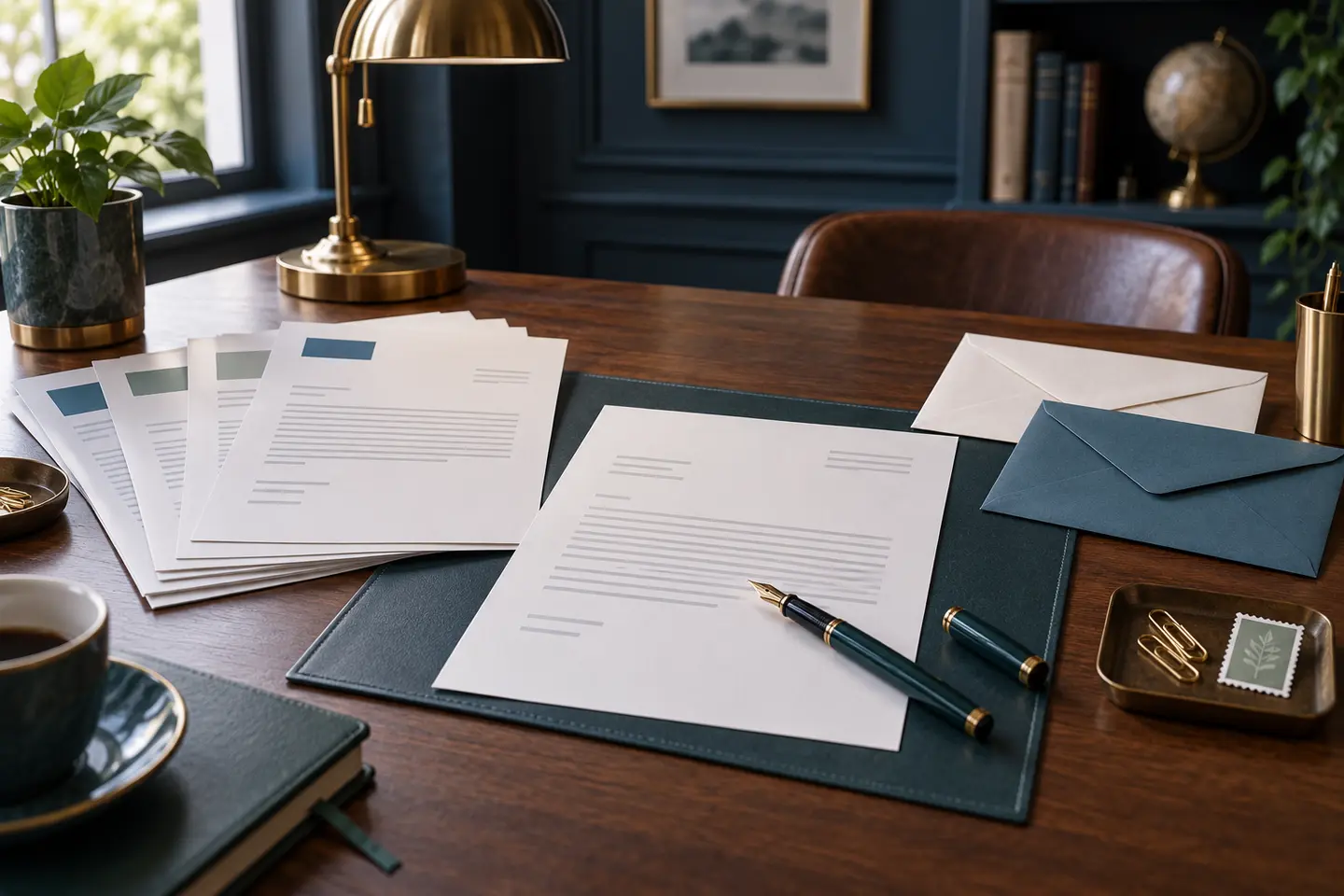 Courriers types, feuilles à personnaliser, stylos et enveloppes prêts à envoyer